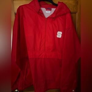 VTG NCAA XL North Carolina State Football Men's Champion Half Zip Windbreaker
